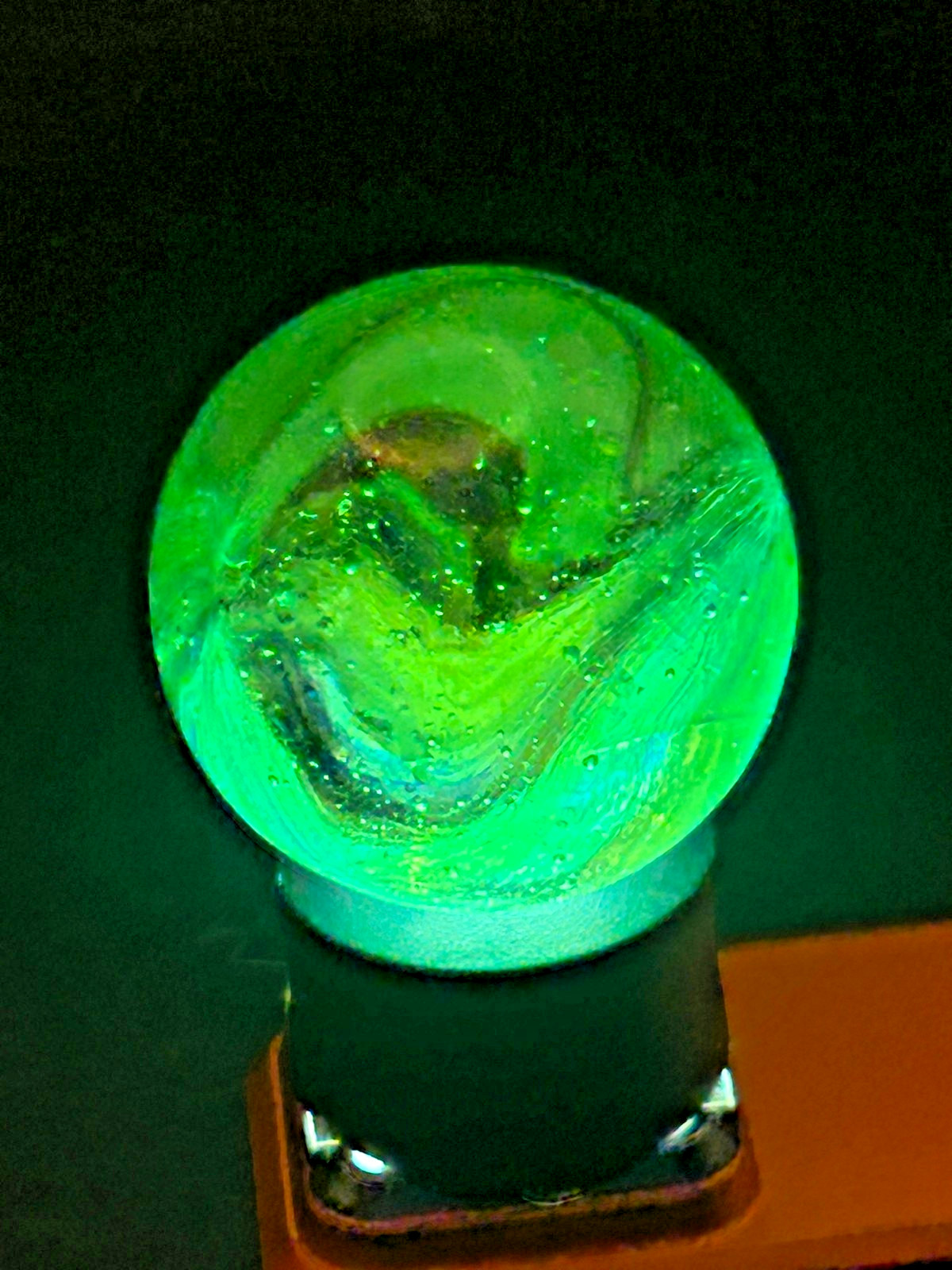 European Butterfly Sparkler Marble | Clear Base w/ Multi-Color Vanes | .96″ Shoo
