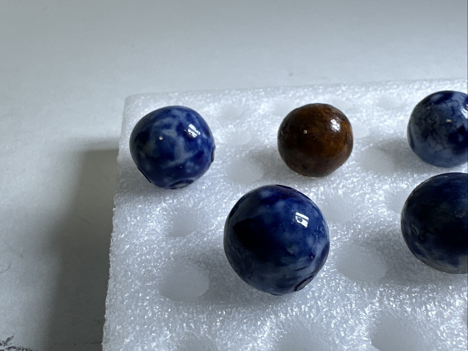 343 Lot Of 10 Vintage Handmade Clay Bennington Marbles! .713-.783”