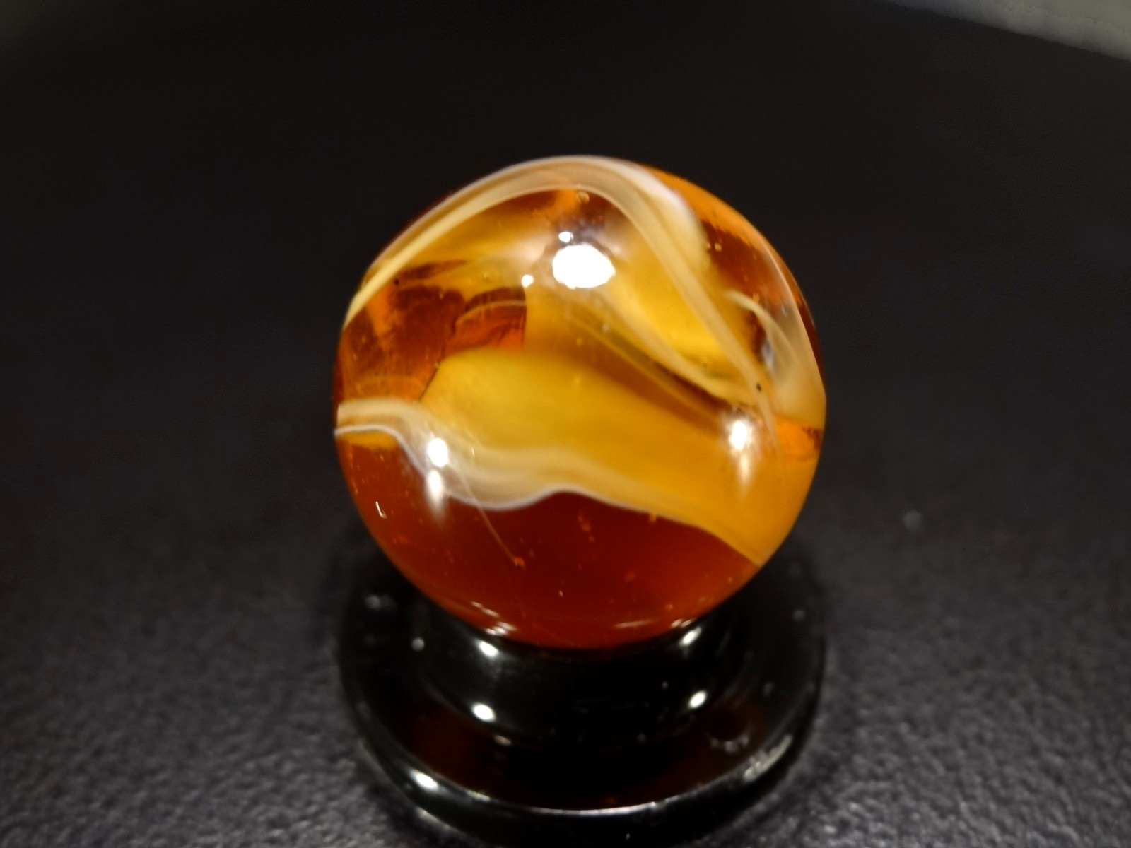 MF Christensen SWIRLING *9* Pattern Hand Gathered HONEY AMBER 🍯🍯🍯 WM