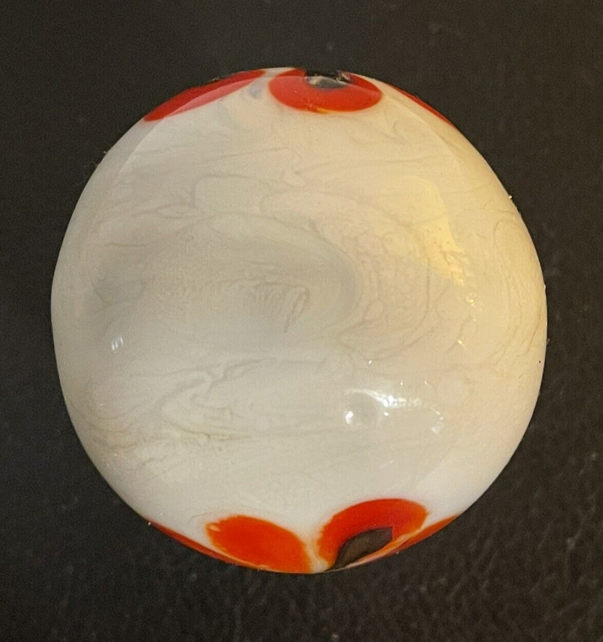 Handmade Gold Lutz Flower Swirl Marble Toe Breaker Massive Huge Nearly 2 Inches