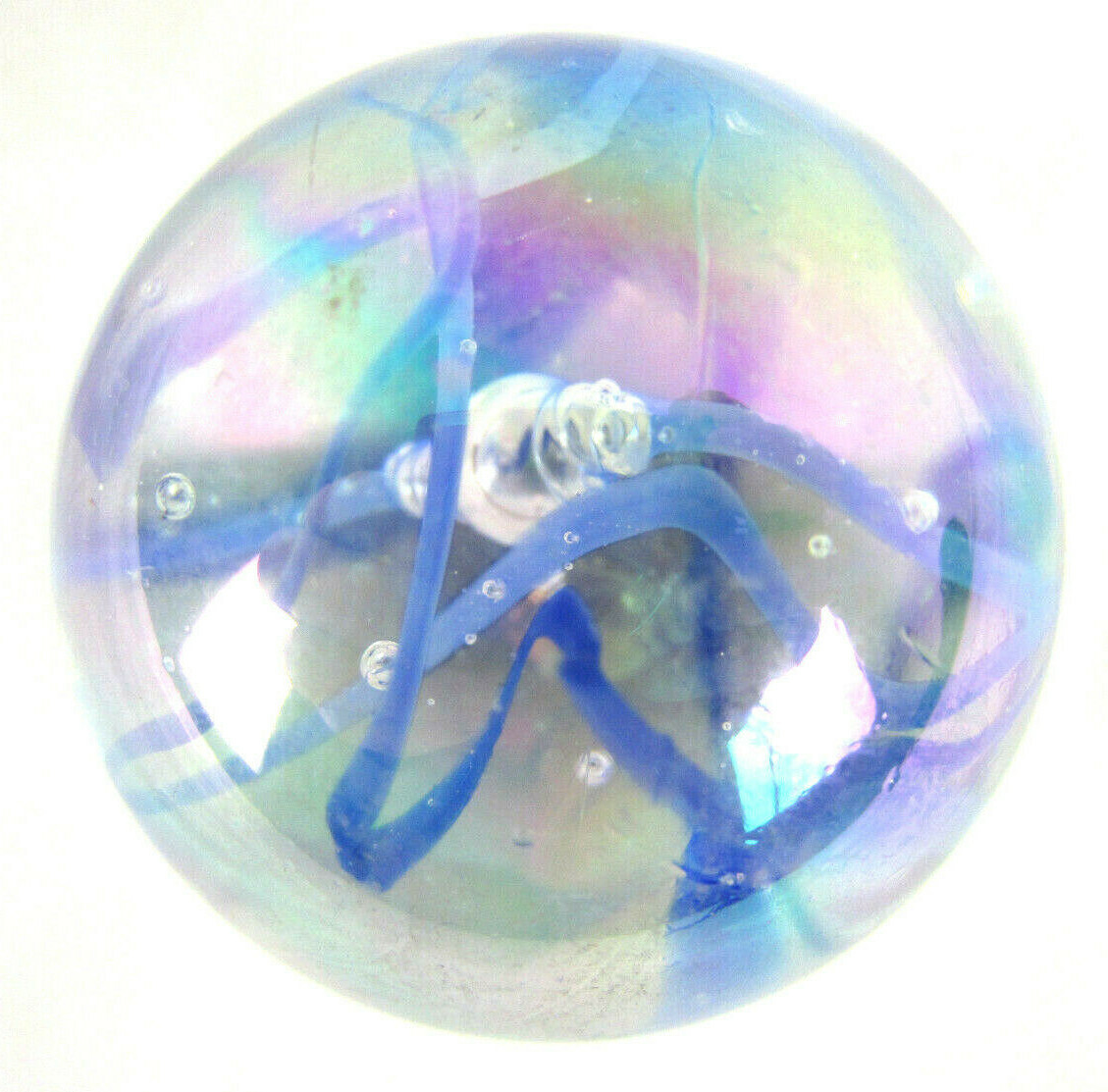 TOE BREAKER 50mm (2″) BLUE SPAGHETTI Wire Pull Confetti Marbles glass ball HUGE