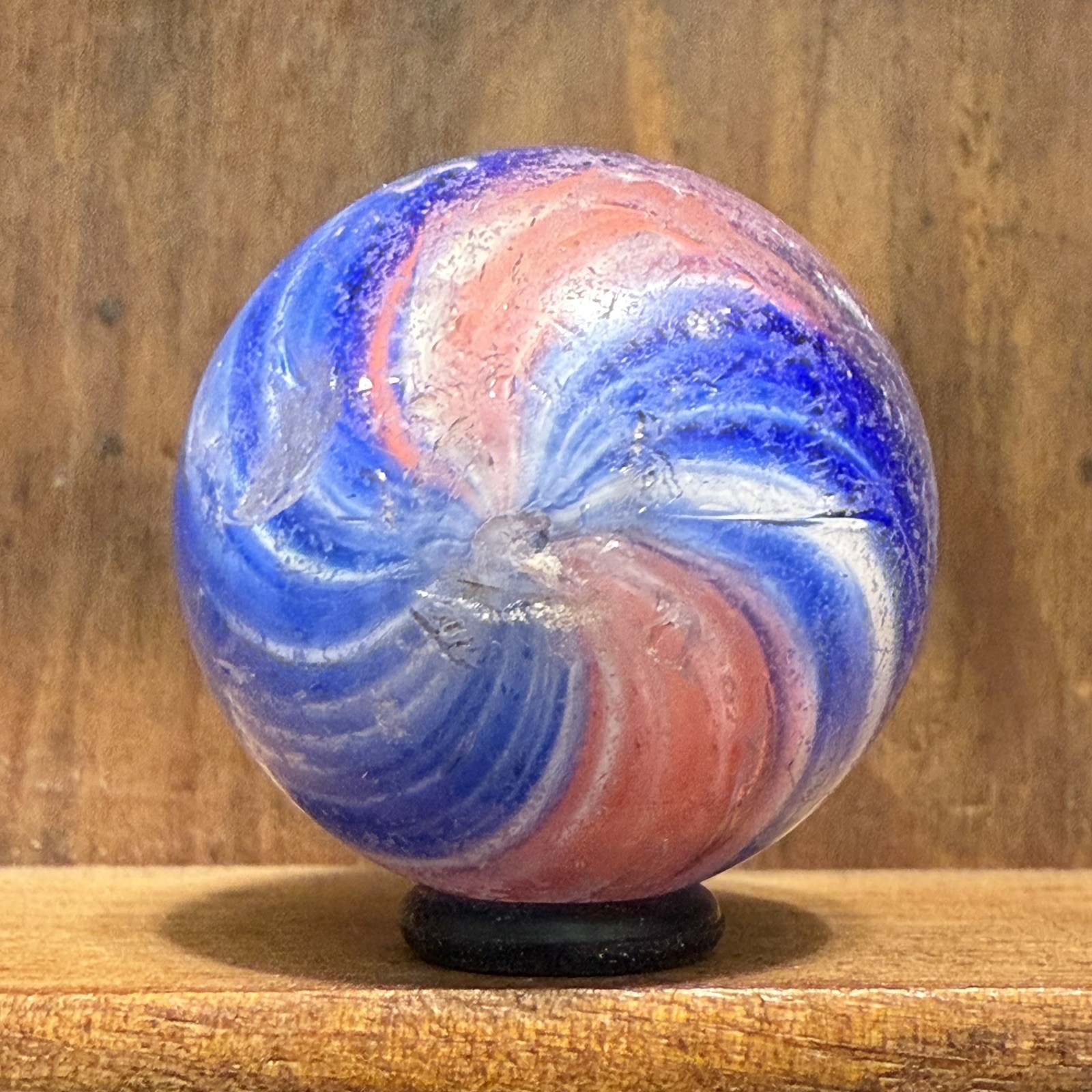 Antique German Handmade Paneled Onionskin Shooter Marble 29/32” Good(+) | (221)