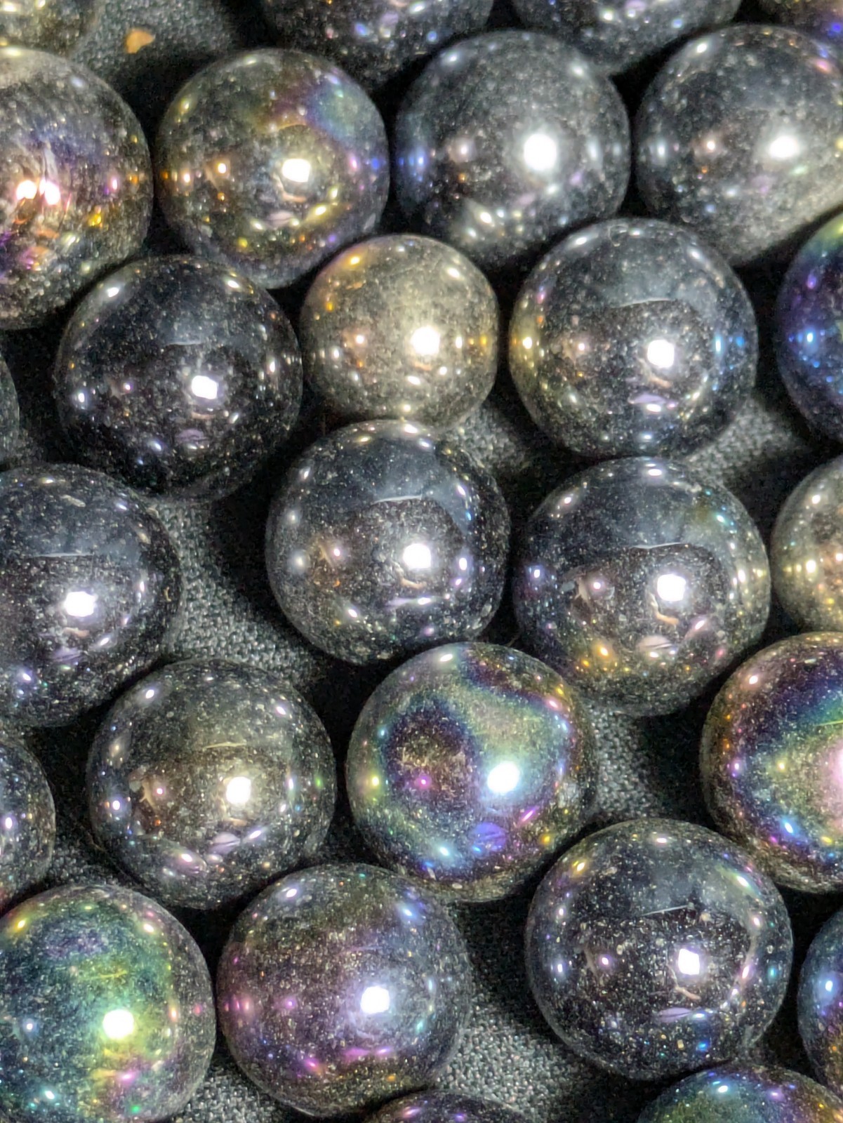 Lot of Vintage Purple 100 Glass Marbles In Jar