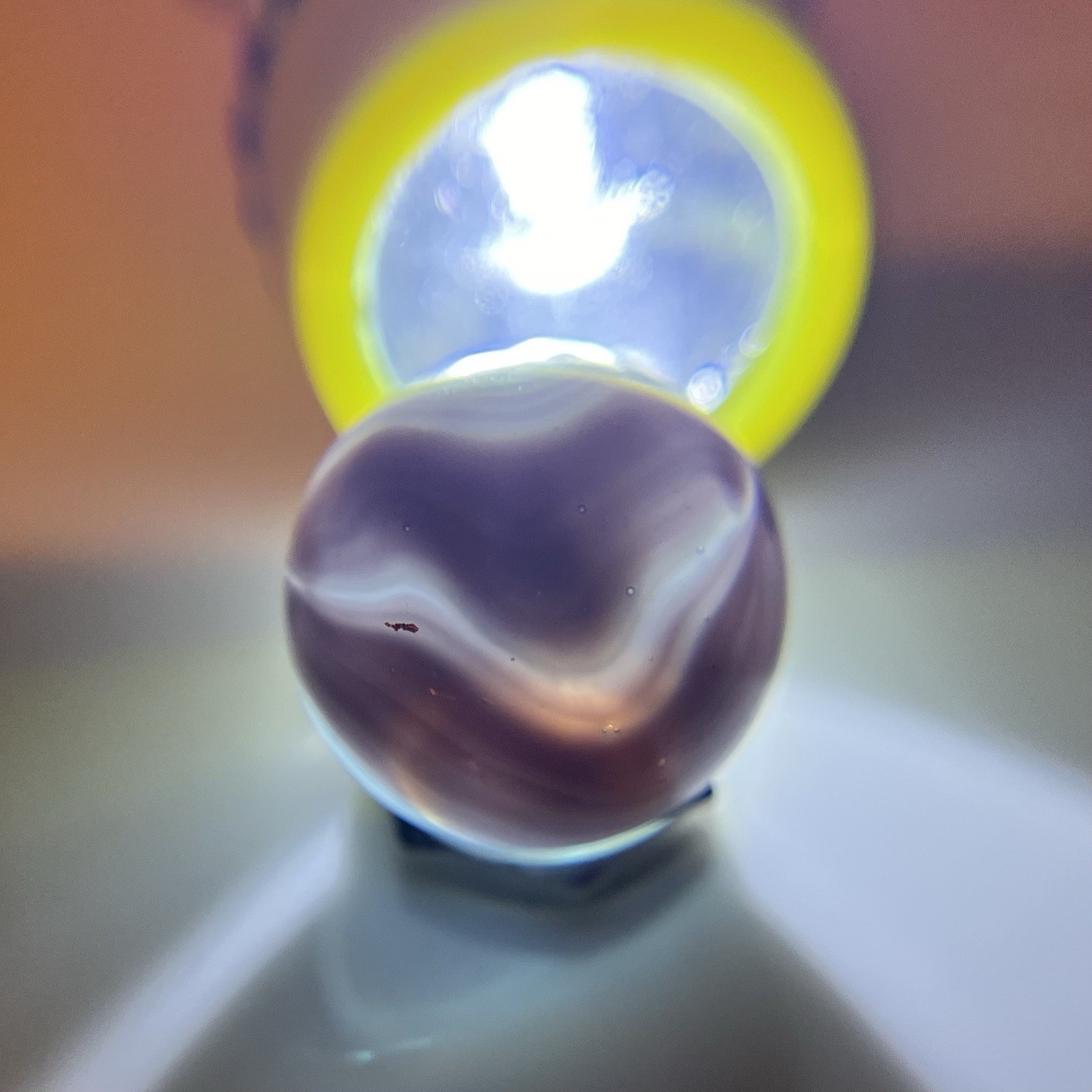 💜HTF Vitro Agate Conqueror Lavender Brushed Patch Marble NM+ .62”