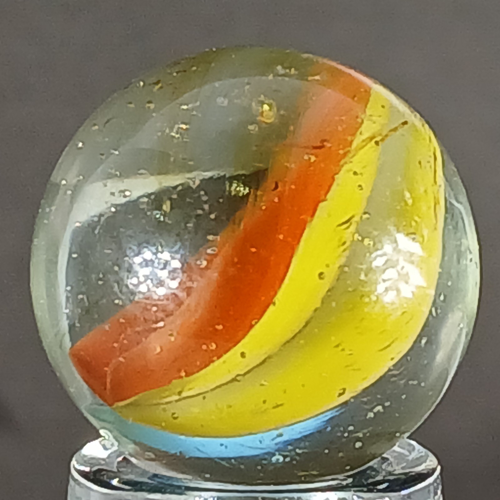 Vintage Tri-Color Hybrid Cat’s Eye Marble .59 Inches Near-Mint Condition