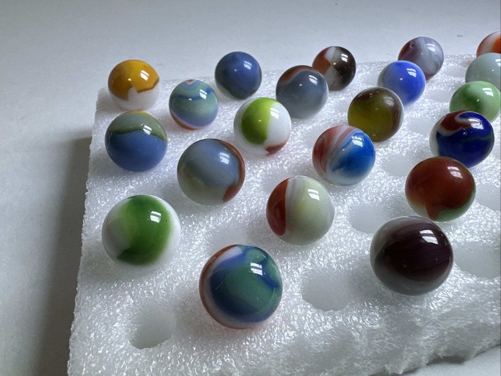 348 Awesome Mixed Lot Of 30 Vintage Vitro Agate Marbles!