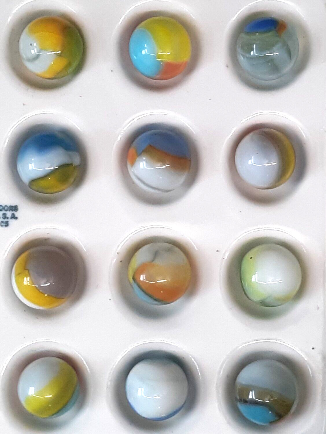 Twelve Wet Mint Vintage Vitro Agate Colorful Glass Marbles #12