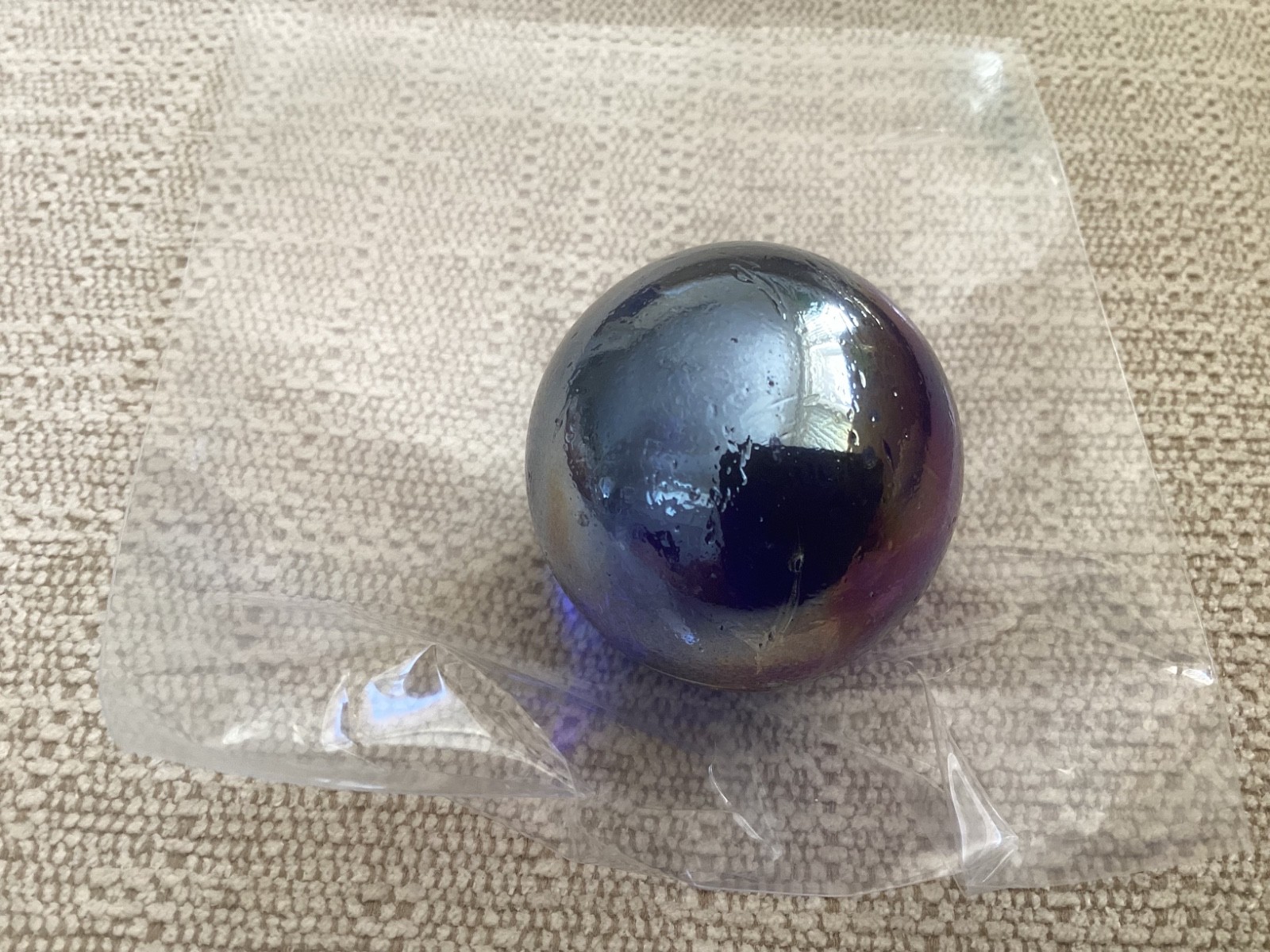Vintage Christensen Marble Glass Clear Blue Marble, 1 ¼-inch