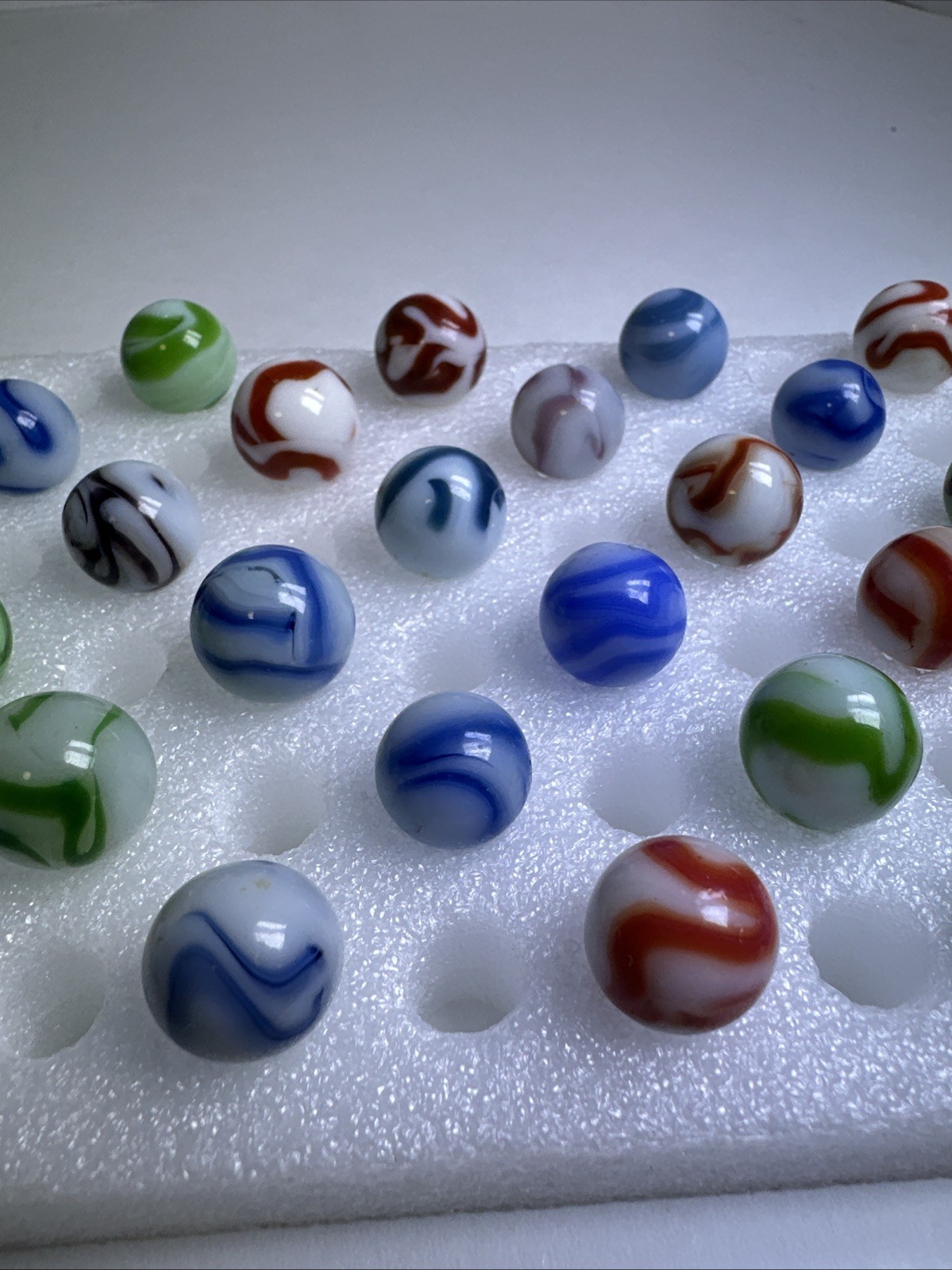 357 Lot Of 30 Vintage Alley Agate Swirl Marbles!