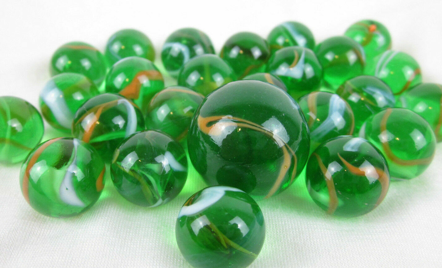 50 Piece Marbles Glass Vintage Mesh Bulk Classic Green Translucent Vase Filler