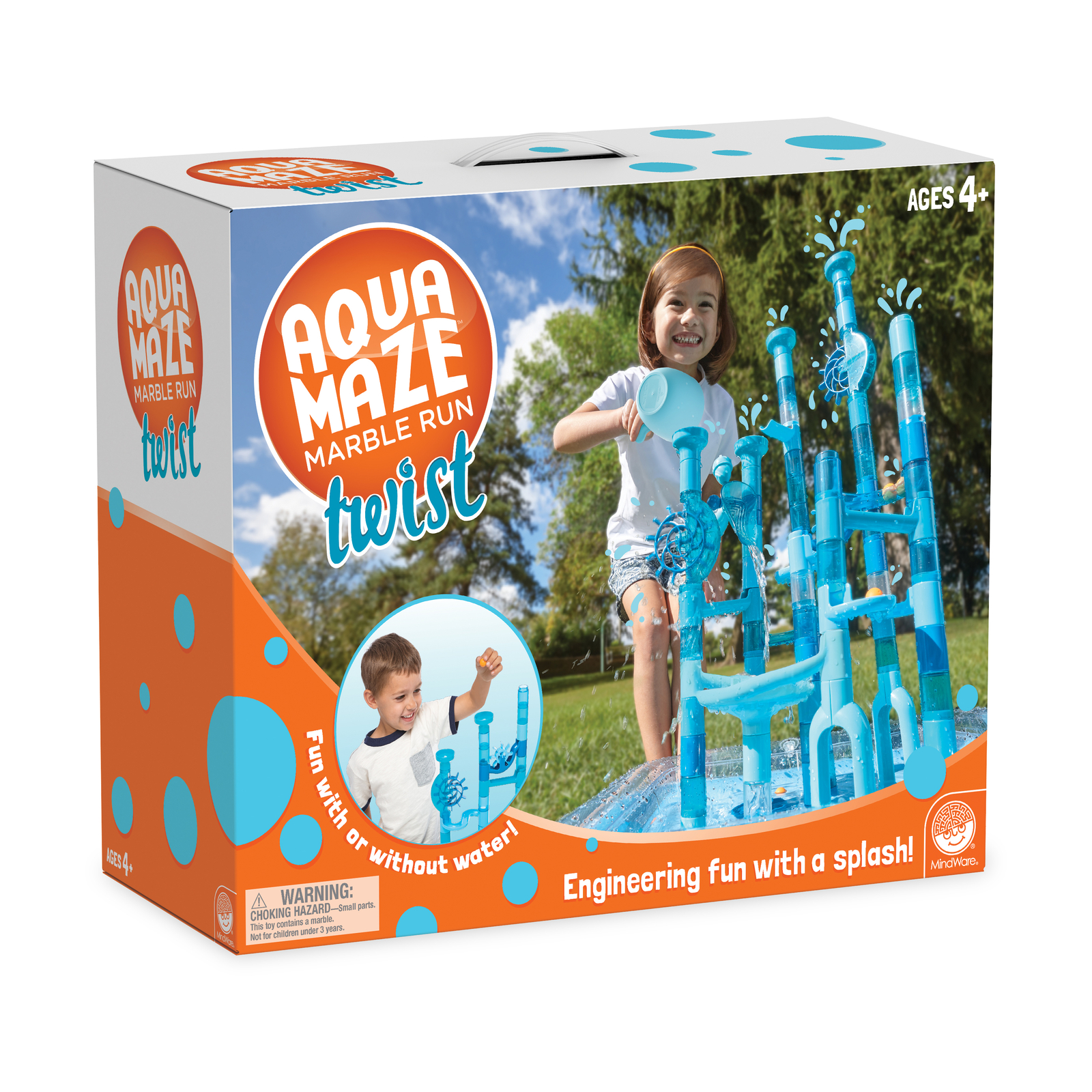 New – MindWare Aqua Maze Marble Run Twist – Ages 4+ | 1+ players