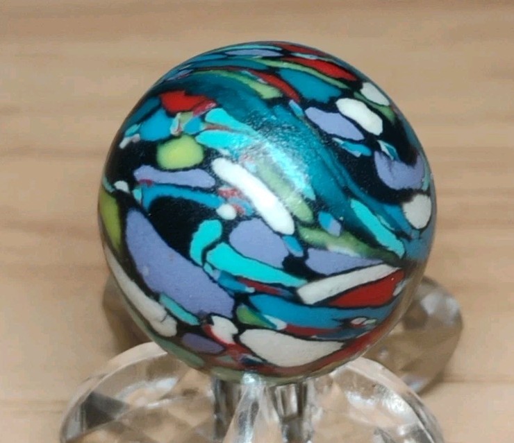 .73″ GUINEA STYLE ART MARBLES – POLYMER/CLAY MINT
