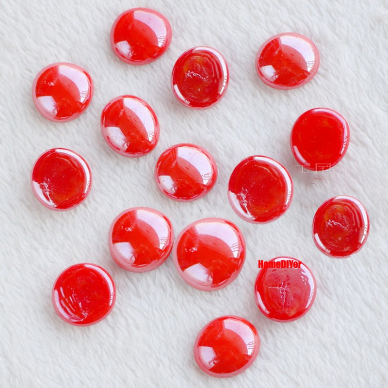 13mm-19mm Flat Red Glass Marbles Ball/Children’s Toys Games DIY Balls/Party Bags