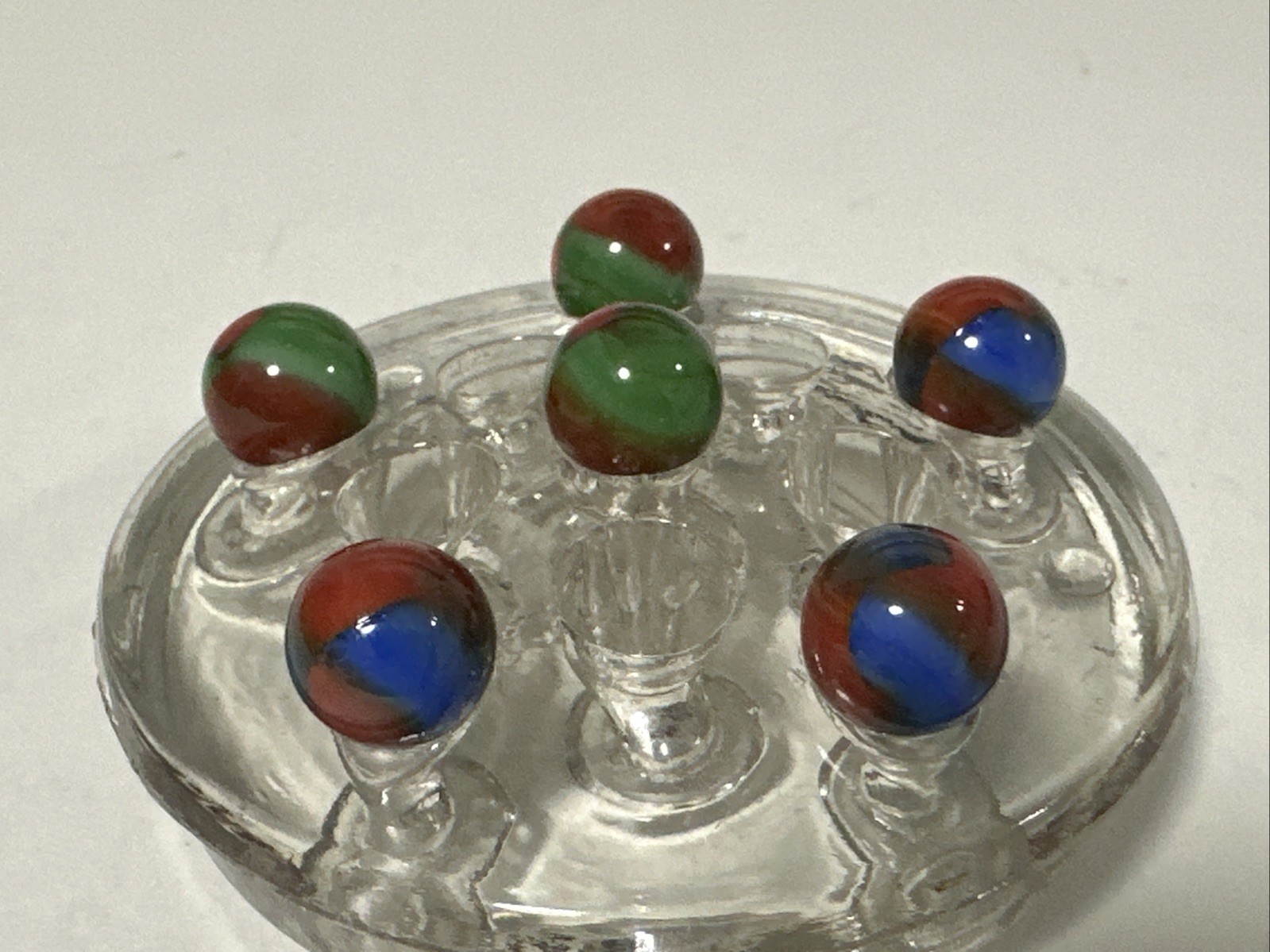 423 Lot Of 6 Vintage Marble King Rainbo Marbles! Mint Spider-Mans/ Watermelons