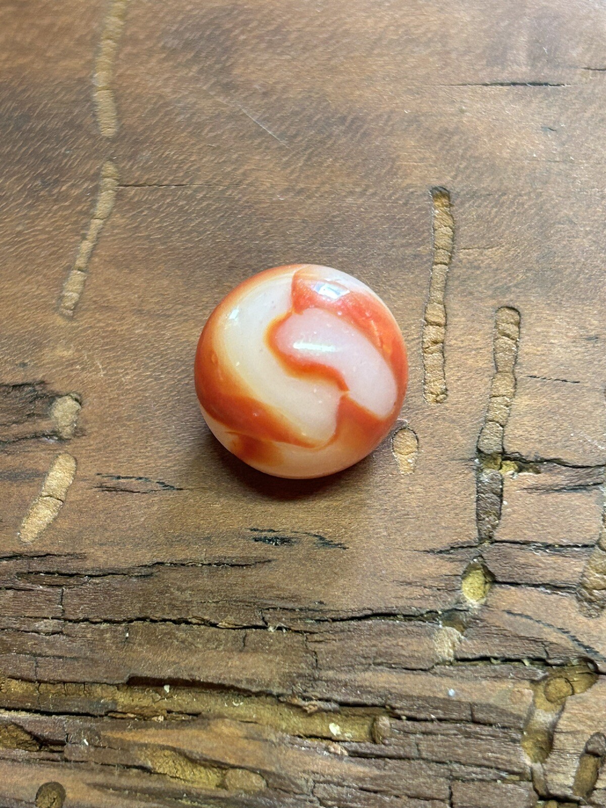 Vintage Peltier Baseball Patch & Ribbon Marble W/ Pinched Seam .62”