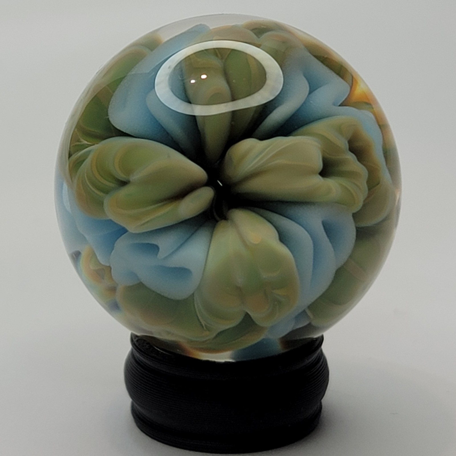Hamdmade Glass Marble With Display Included lot #6860