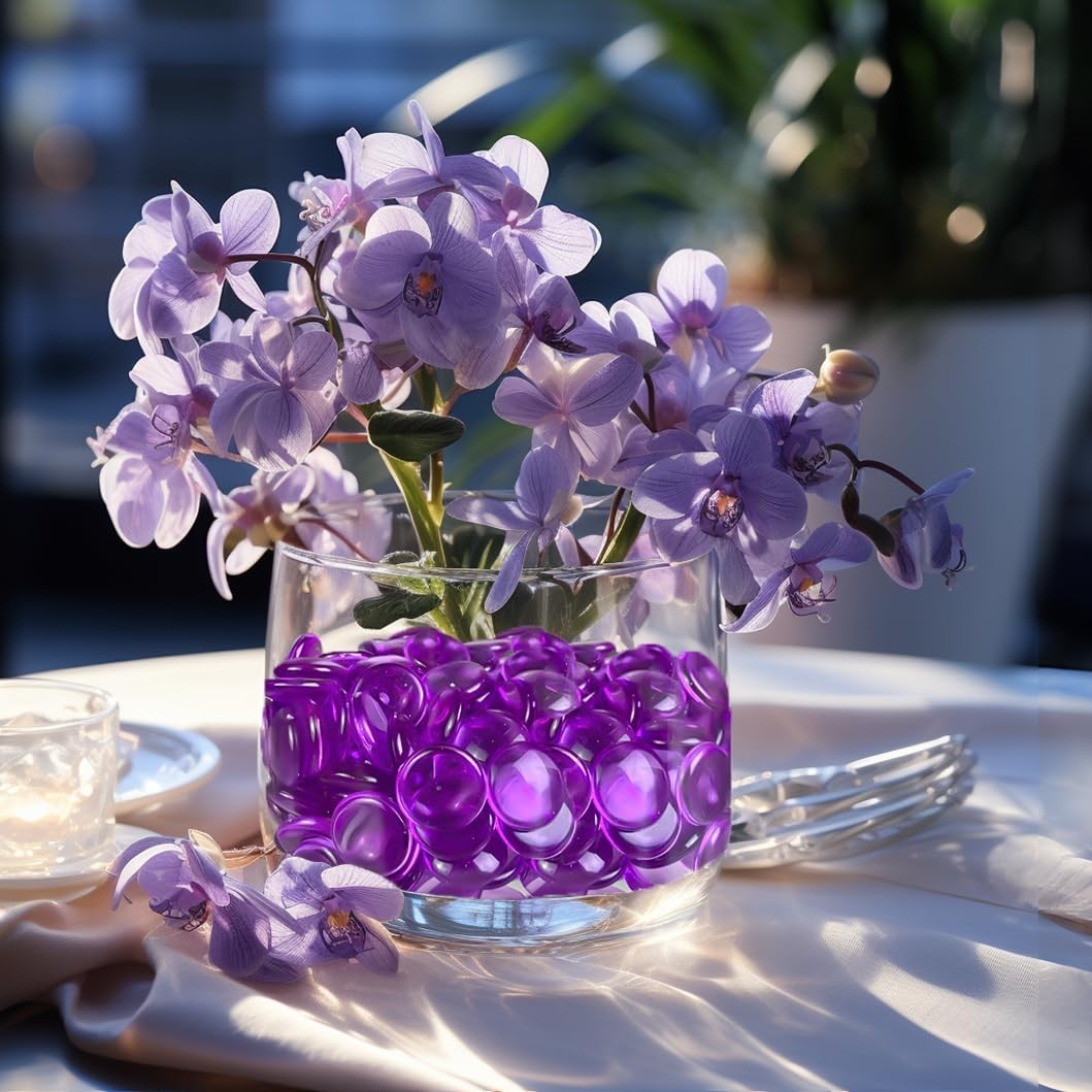 Bright Purple Acrylic Flat Marbles 630 PCS – Spring Summer Home Decor, Craft Sup