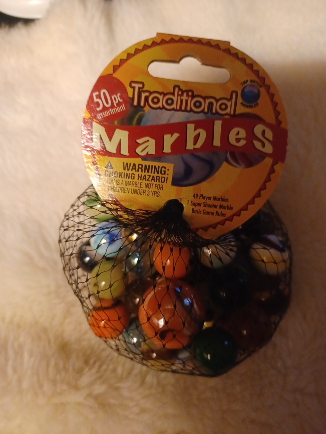 New In Bag50 Piece Traditional Marbles 49 Plus 1 Shooter 100% Glass MadeInMexico