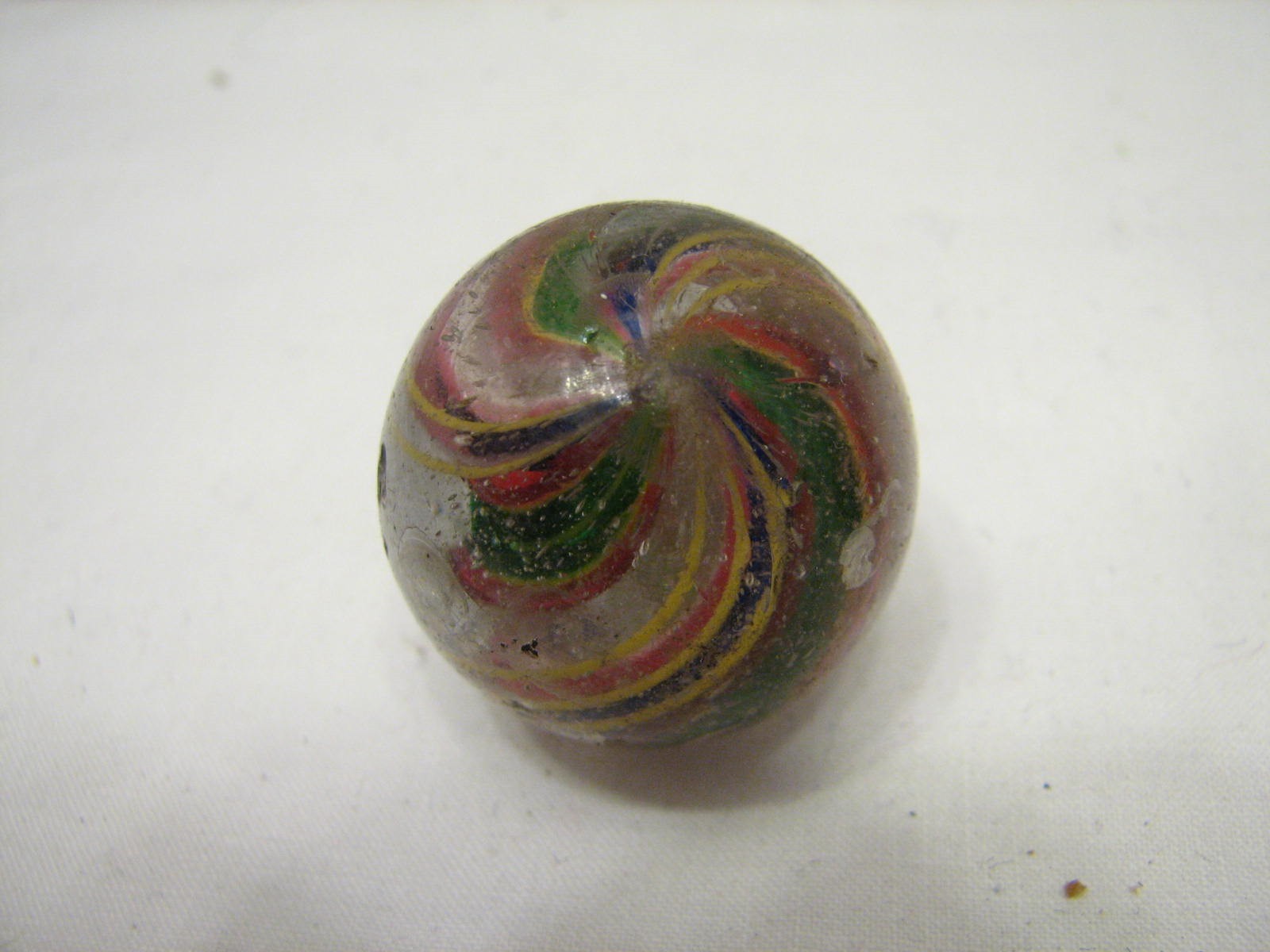 3 Lg Vintage Rainbow Latticino Caged Swirl Marble Blue Pink Green Yellow Shooter