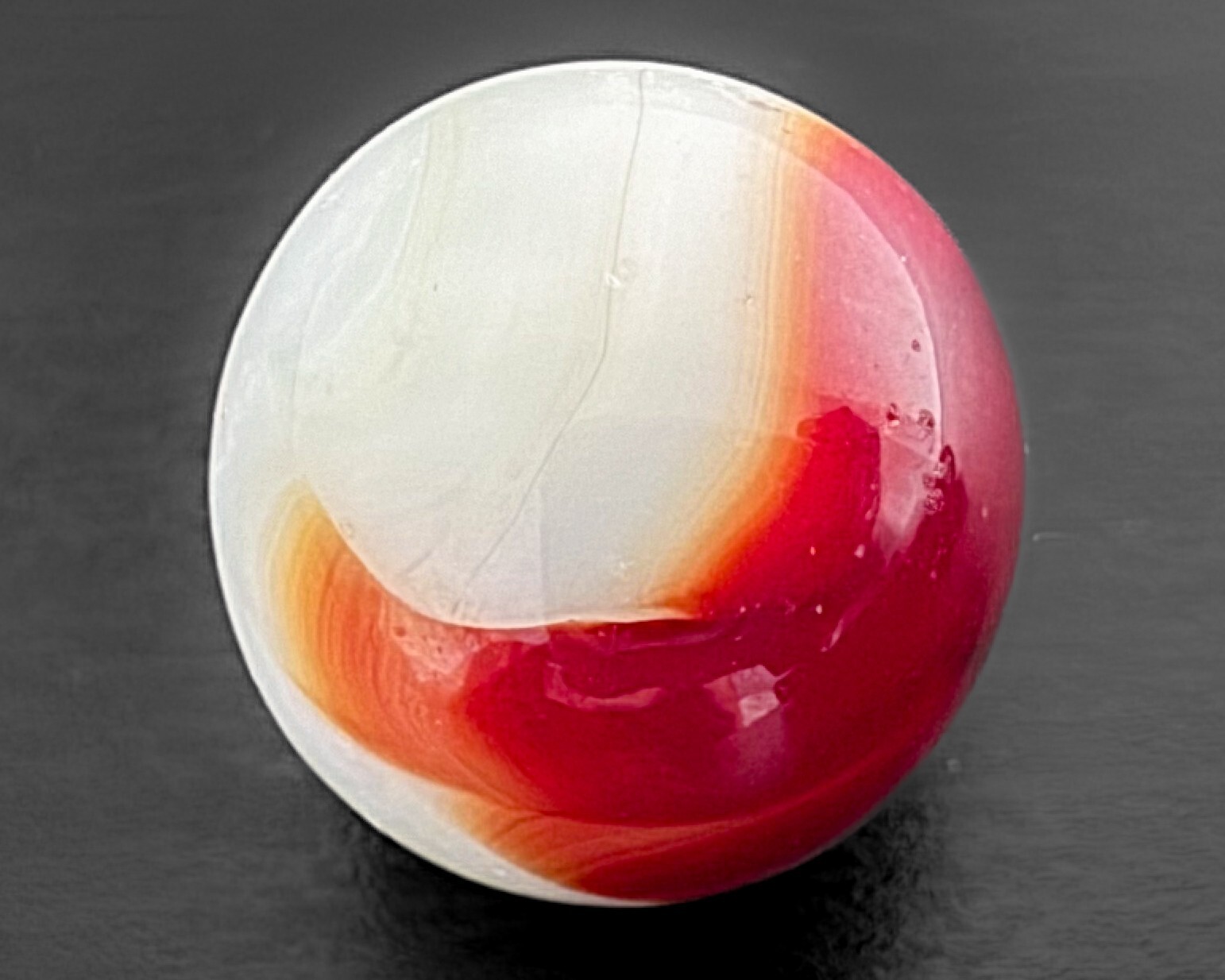 Vintage .62 Peltier CAC Christensen Vitro Akro Agate ? Red Bloody Bloodie Marble