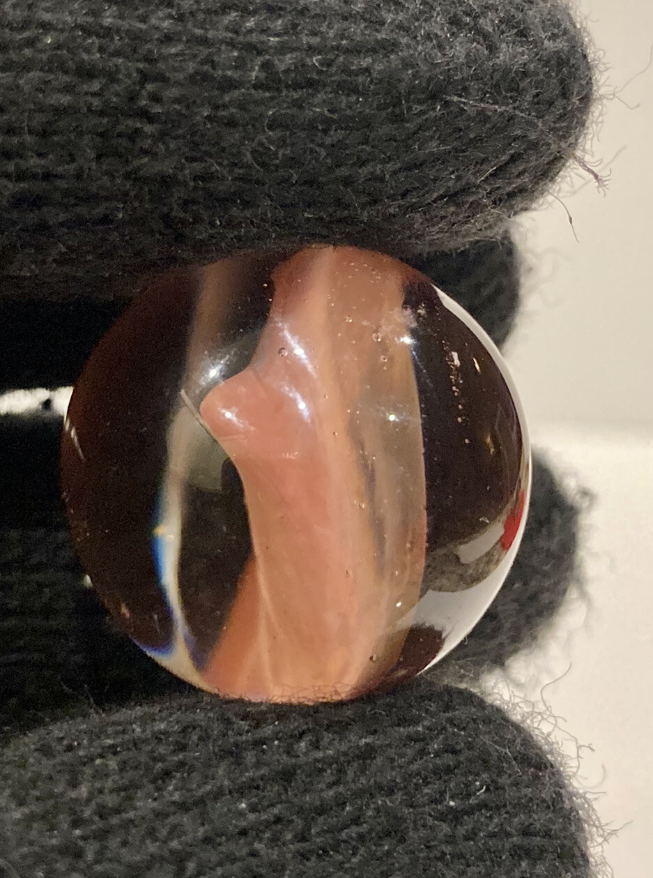 Glass Boro Random Marble Lot Of 5 Hand Made Art Sculpture Silver Fume Color