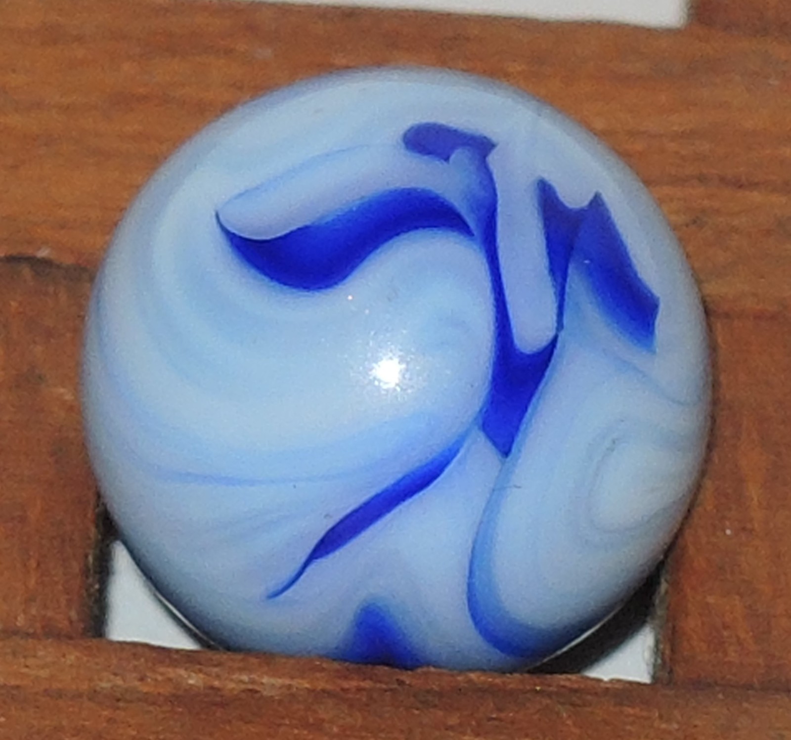 17/32” Killer Busy Ravenswood Blue Raven Flames & Swirls Marble