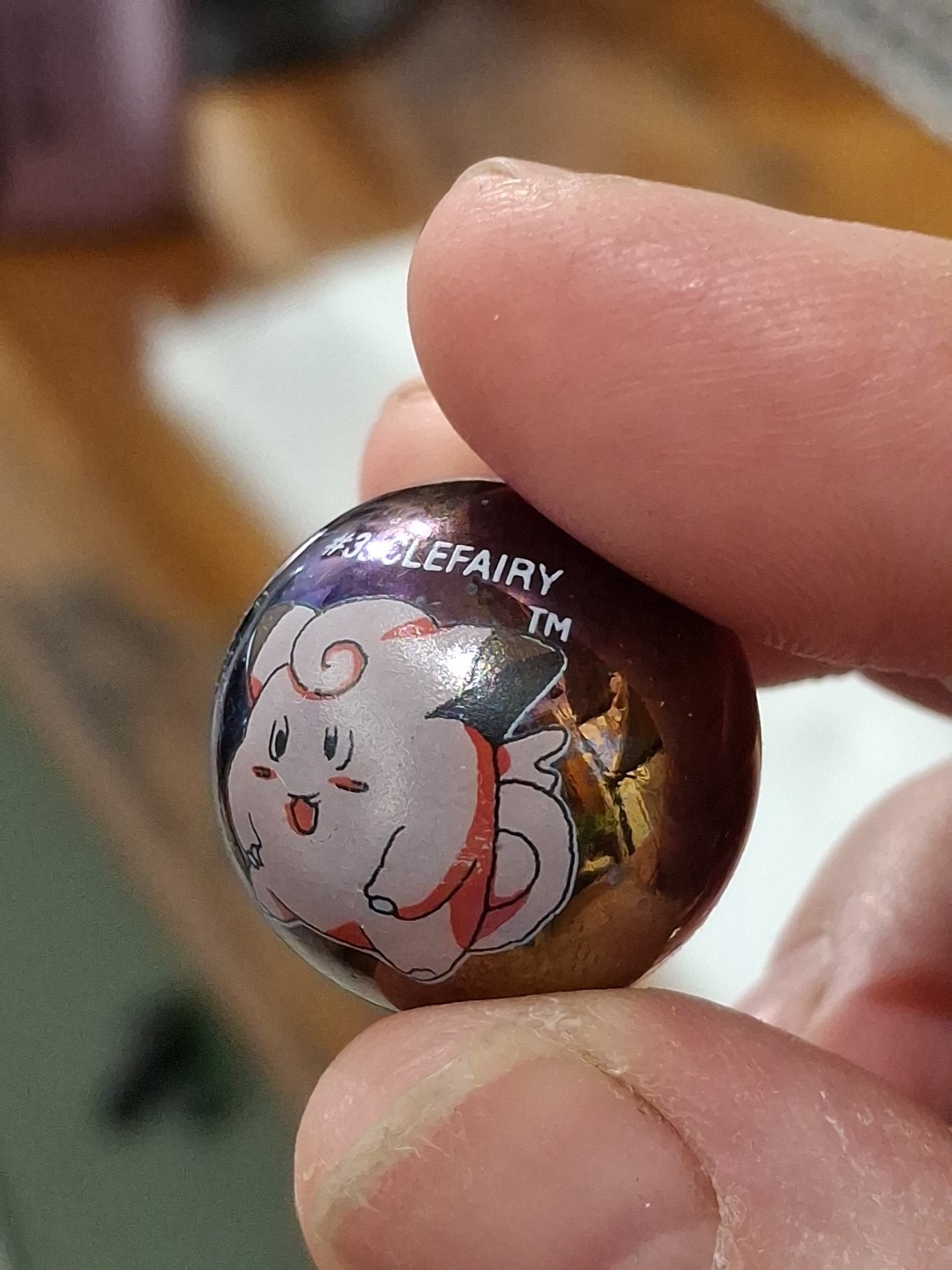 POKEMON MARBLE CLEFAIRY #35 Holo GLASS MARBLE