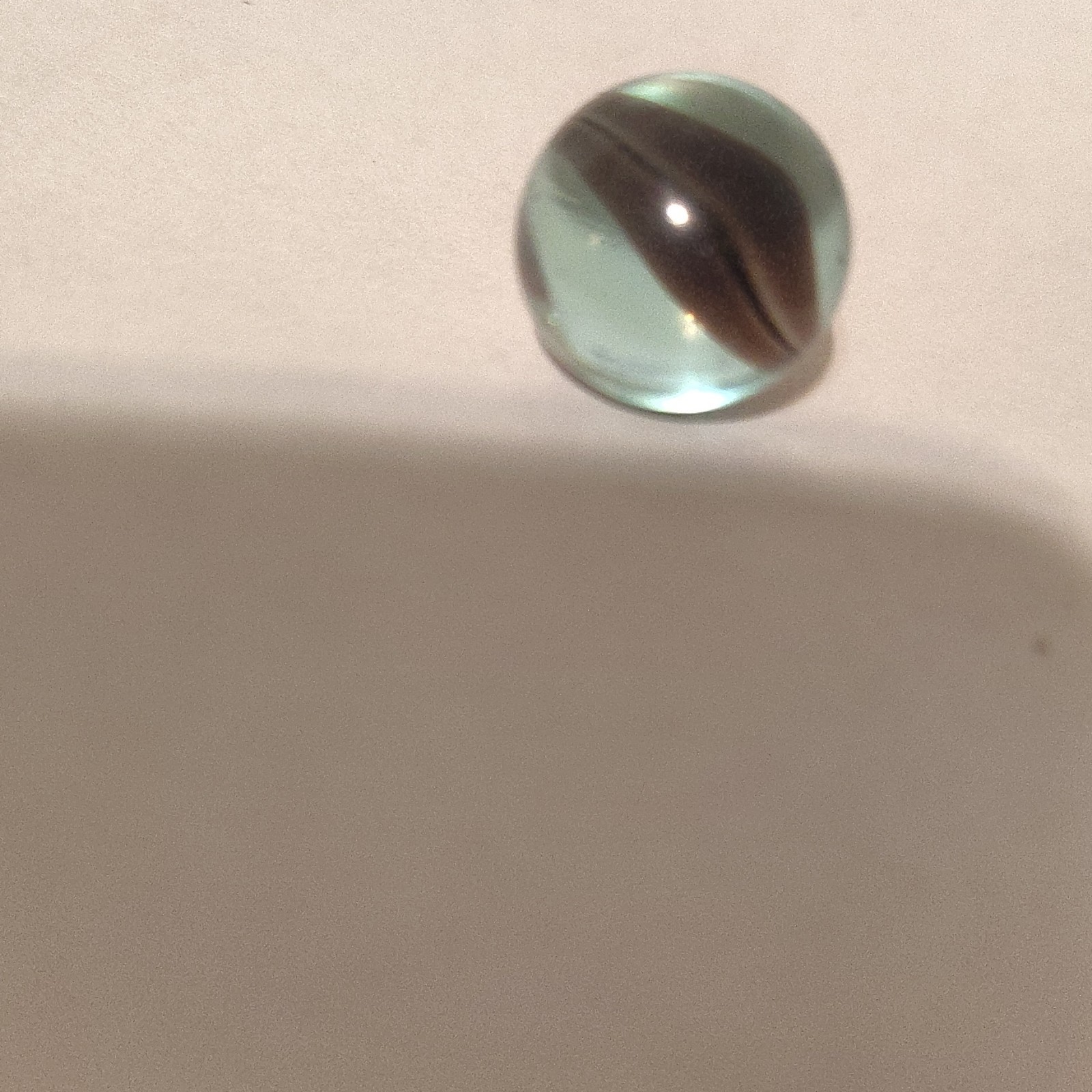 Glass Toy Marble Light Blue w/ Black Swirl, Machine Made, Ages 17 Years & Up