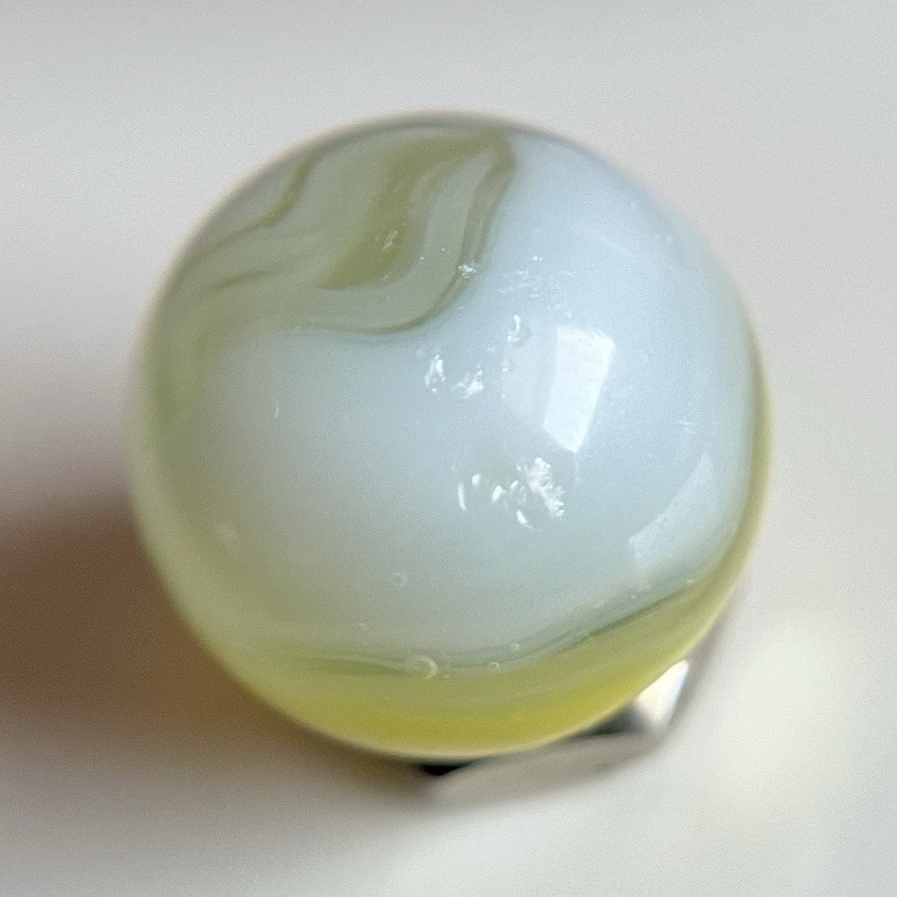 💛Vintage Marbles – Vitro Conqueror Yellow Patch Marble .65” Combined Shipping