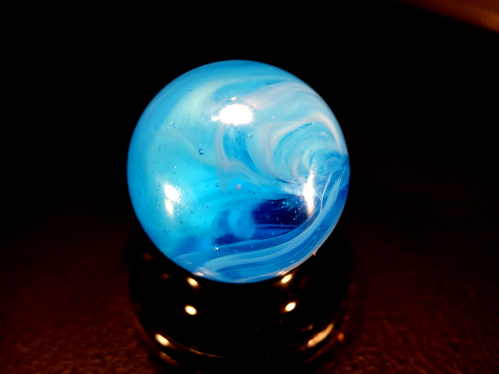 PELTIER * AQUA * National Onyx Slag FEATHER PATTERN Wet Mint STUNNING