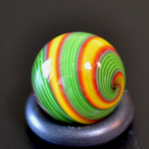 BRYAN TRILLAS GLASS MARBLE/.542″-VIOLET BLACKLIGHT LUCKY STRIPE-SUNFLOWER,LIME,R