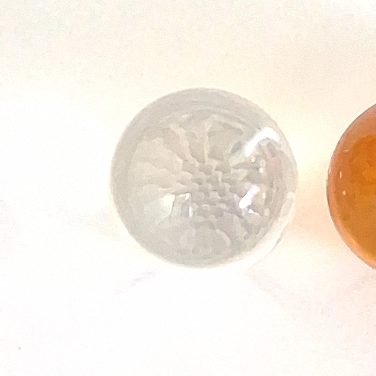 Set of 3 Decorative Glass Marbles – Red, Amber, Clear – 1.25″ Diameter