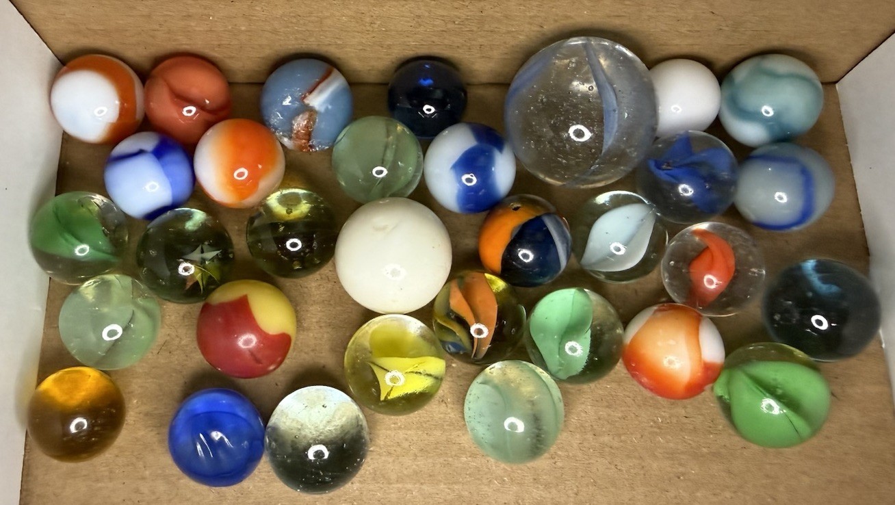 Vintage Marbles Lot of Glass Marbles Sizes Various Makers