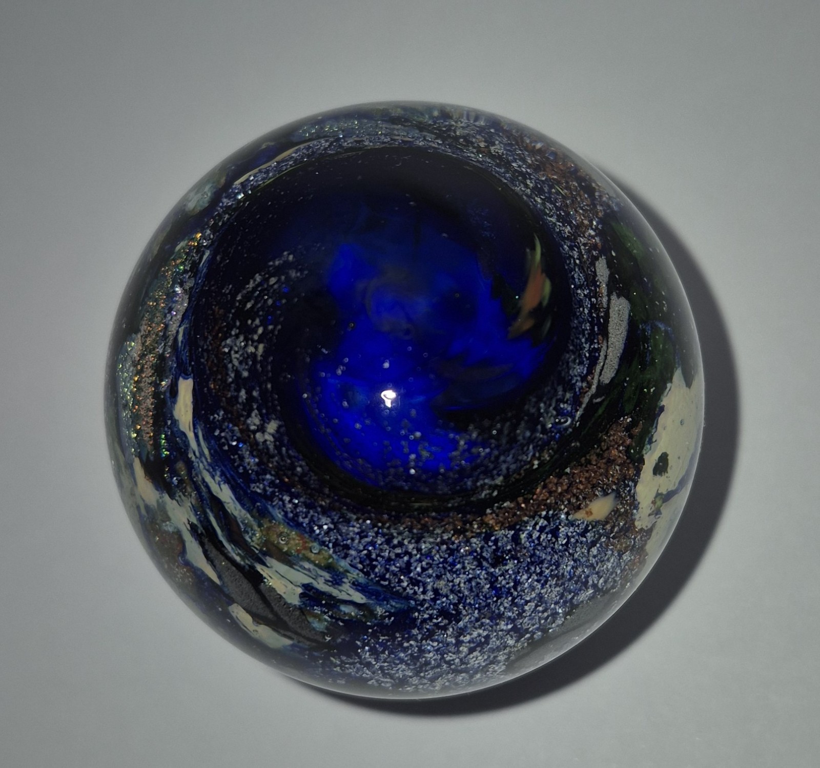 Large 2.20″ Hand Made Dichroic Art Glass Marble 1592