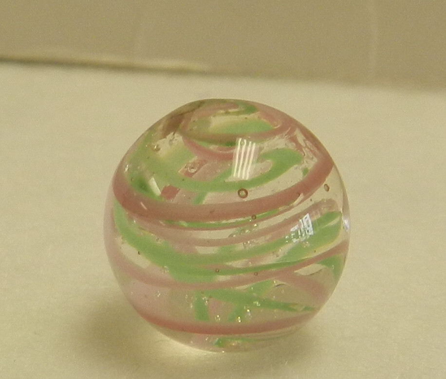 #17548m Tiny .55 Inches Handmade Contemporary Swirl Marble With Mica Mint