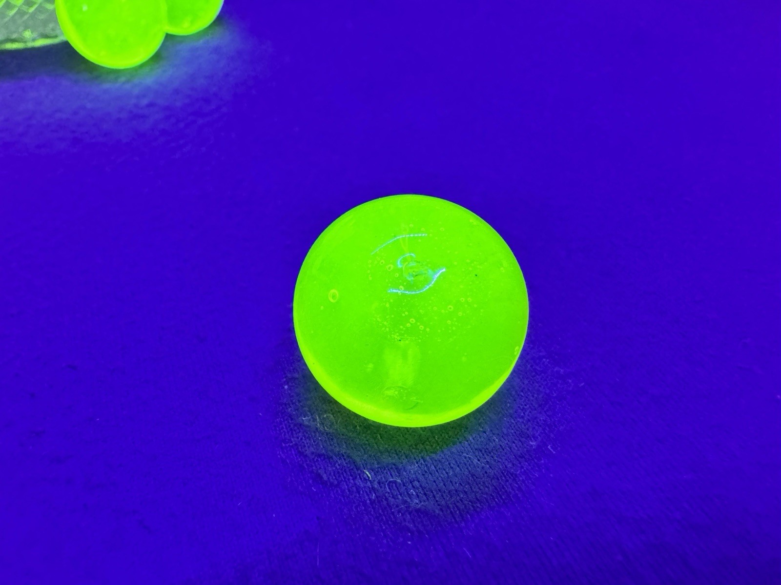 Uranium Glass Vaseline Playing Marble 20mm Glows In UV Hand Made Price For 1