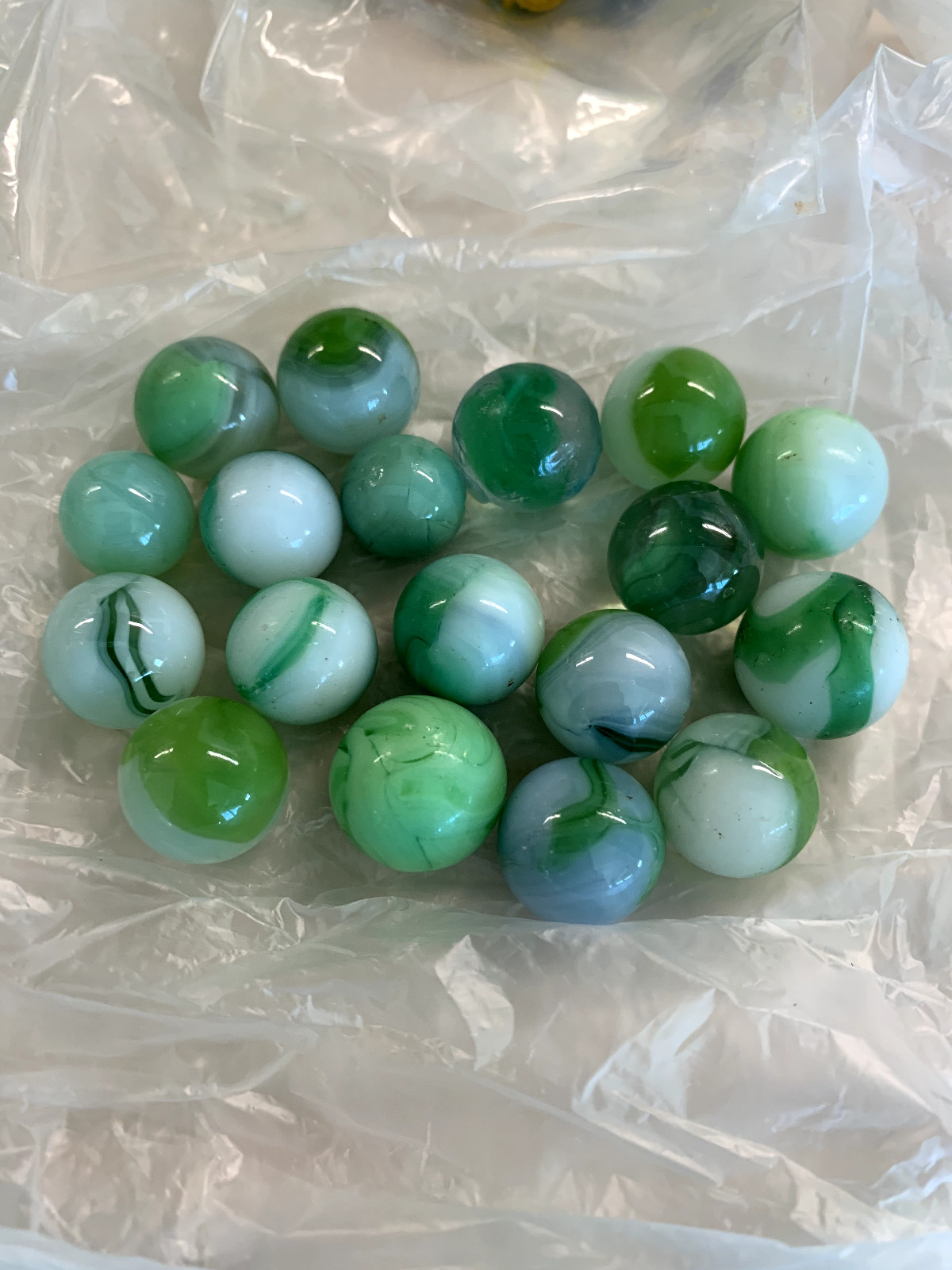 LOT Vintage Marbles Glass Cat Eyes Mid Century to 1980’s Variety of Colors Sizes