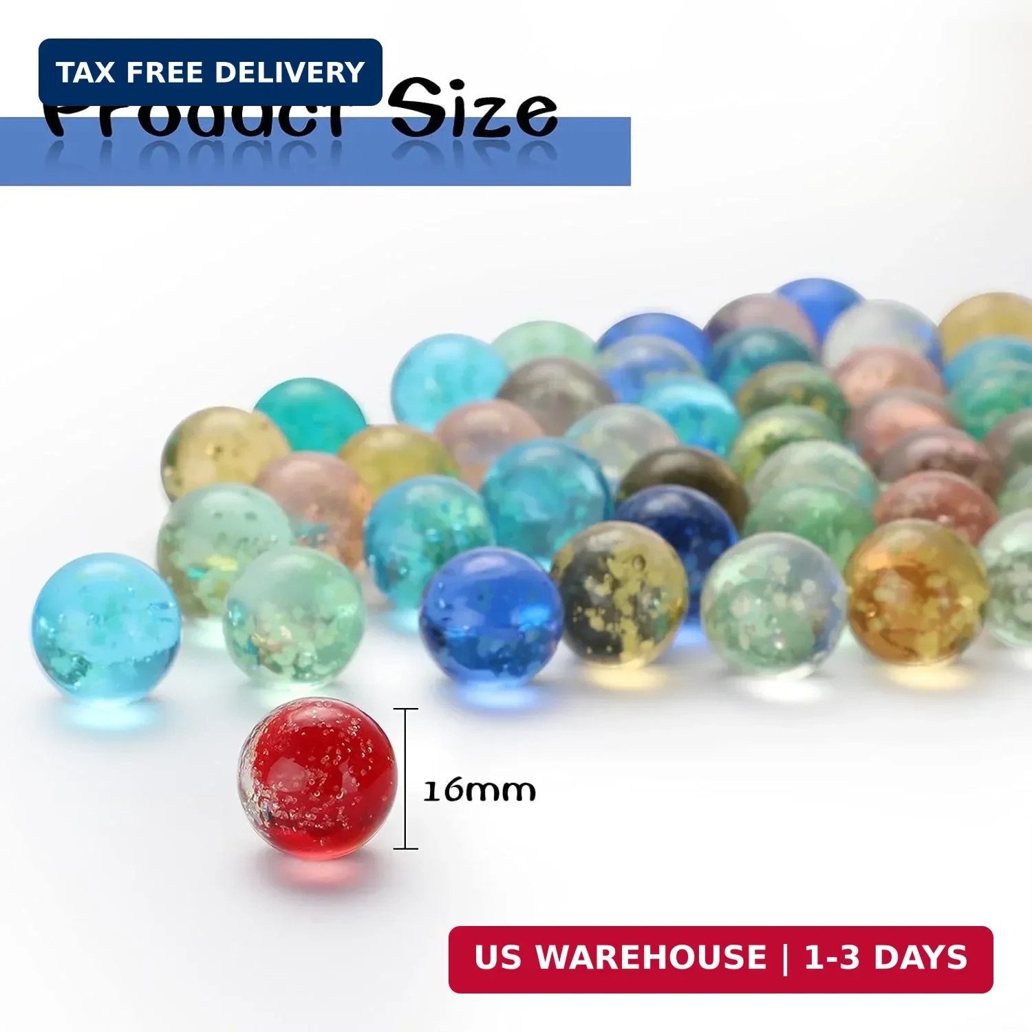 Skylety 50 Pieces Marbles Glow in the Dark Handmade Glass Marbles Colorful Glass