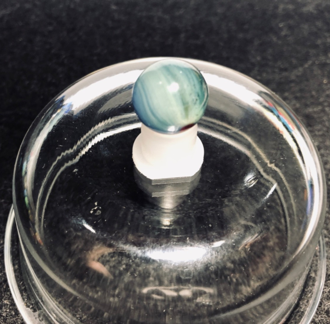 Vintage Akro Agate Sparkler Mint 21/32″ Very Nice HTF UV Reactive