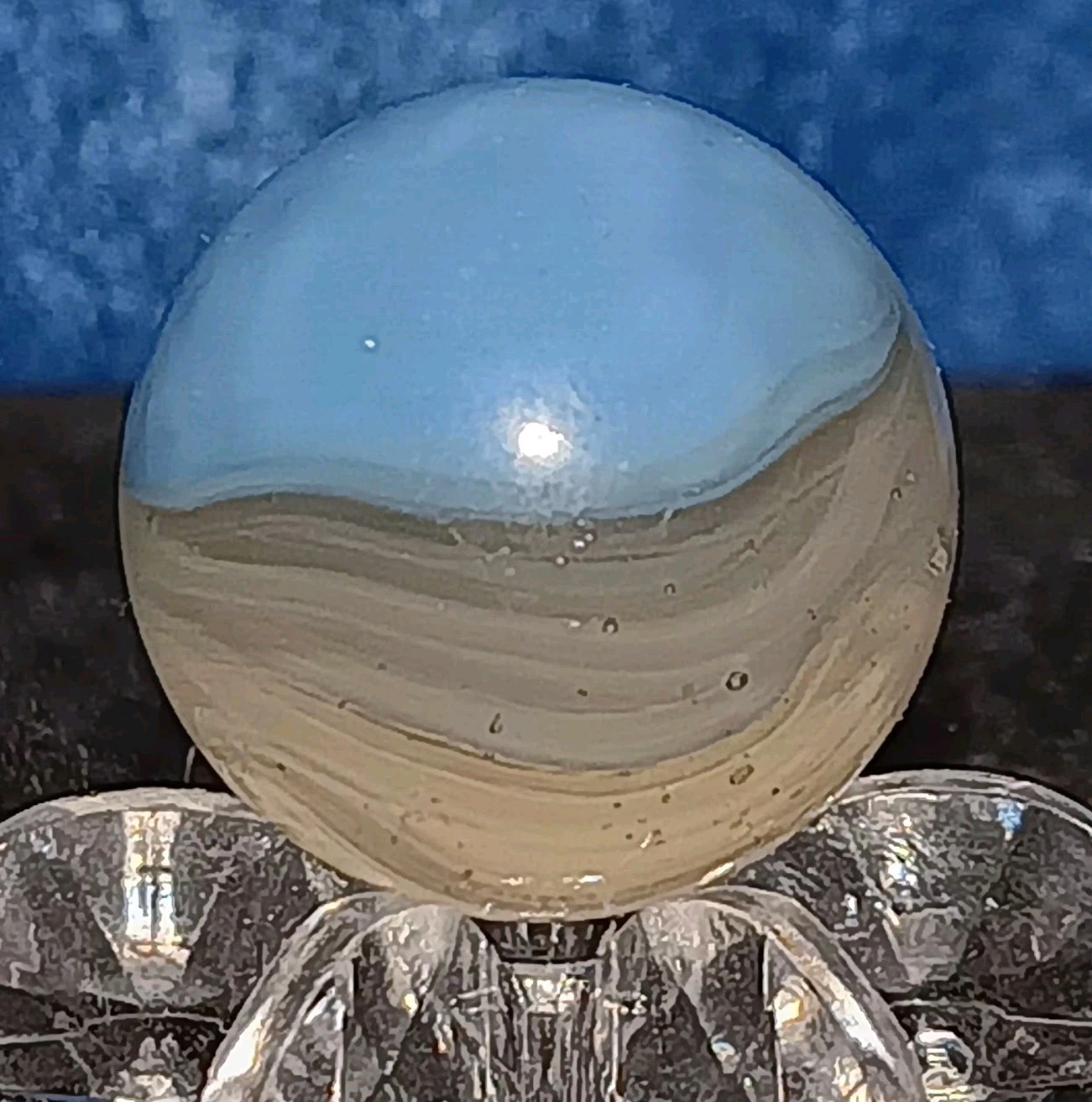 Vintage Marbles Vitro Agate Marble. Mint. 4 Phantom Conqueror Patch. Uv Active