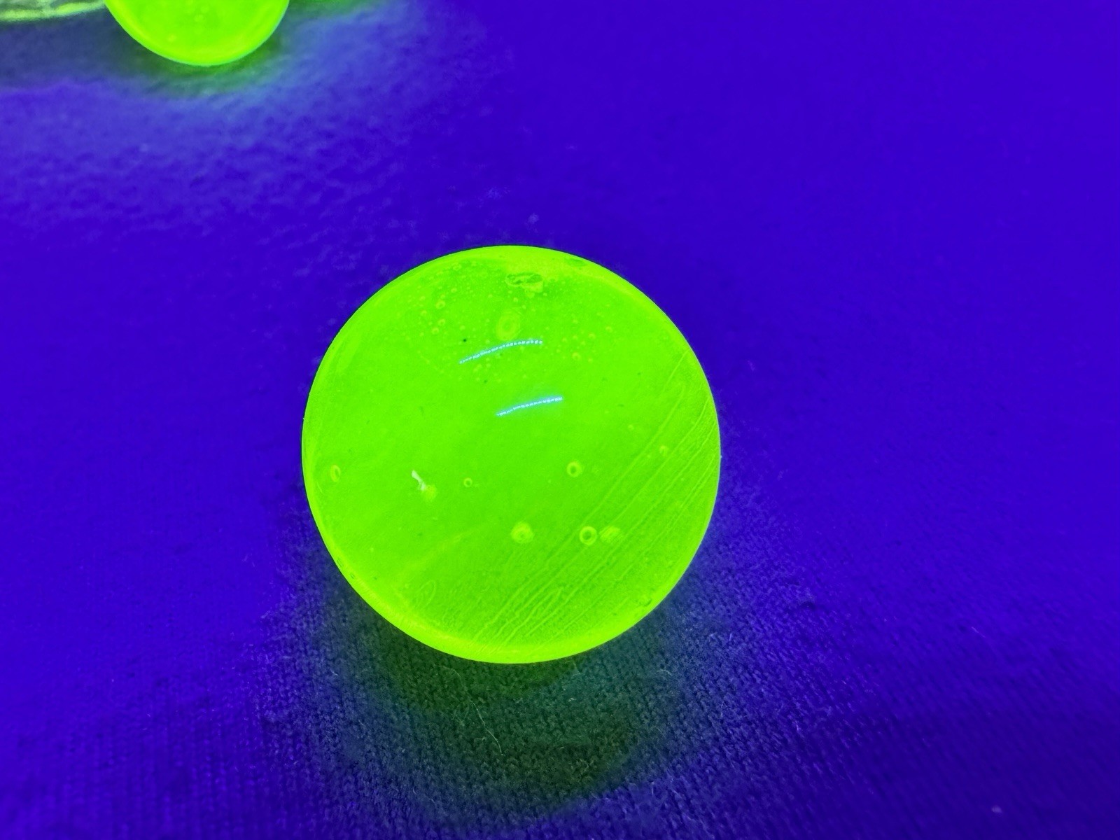Uranium Glass Vaseline Playing Marble 20mm Glows In UV Hand Made Price For 1
