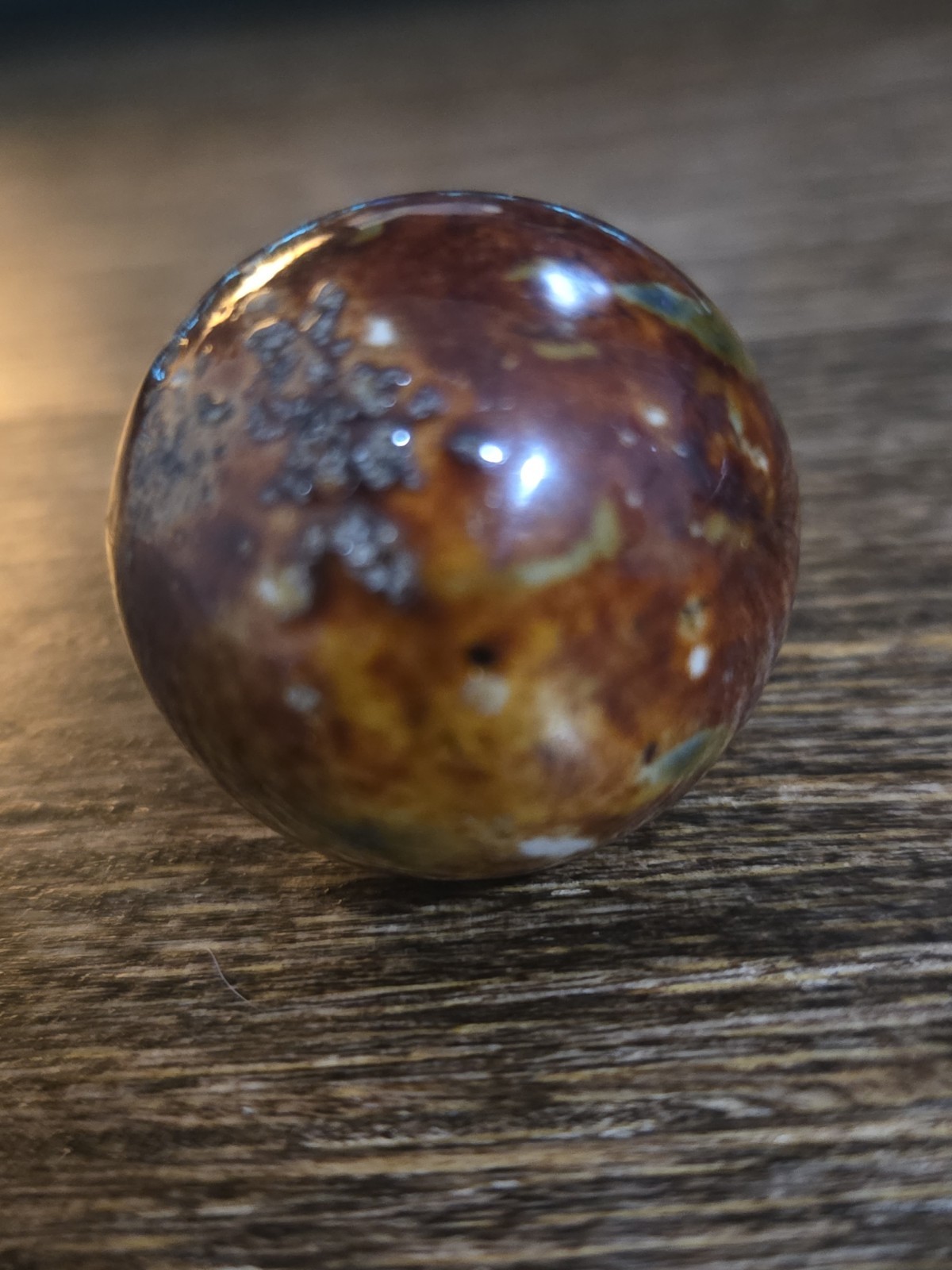 Antique Bennington Victorina era Clay Toy Marble .91 Inch