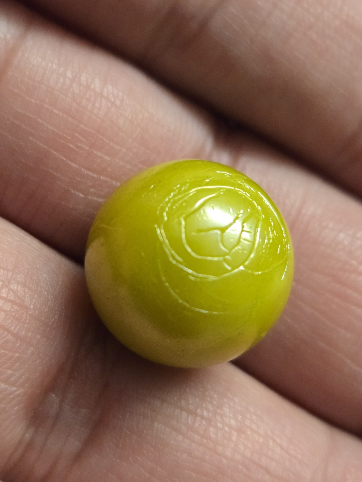 Vintage CAC Rare Yellow Pearl Swirl Christensen Marble
