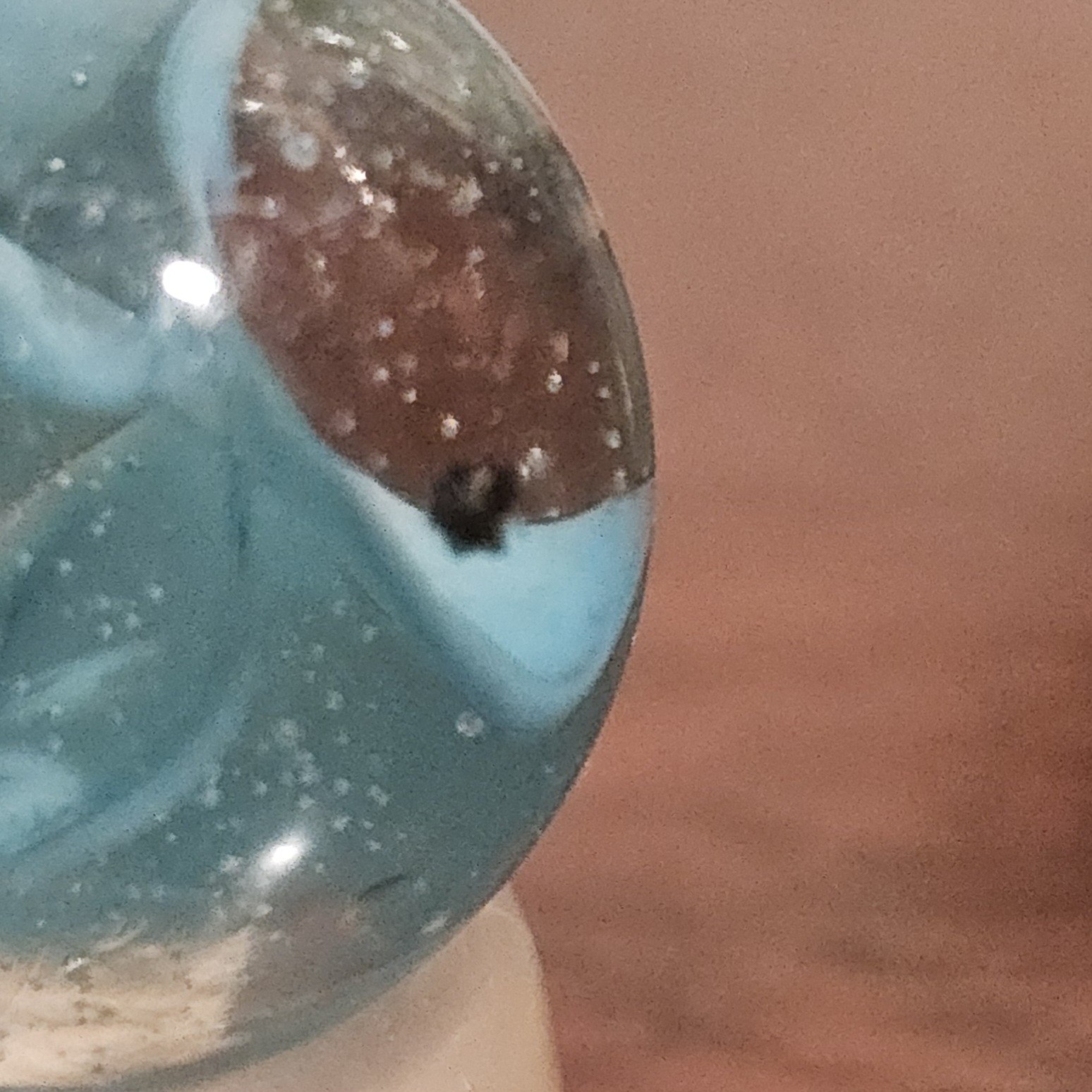 Vintage CE Bogard Blue 4-Lobe Floppy Cats Eye .937 Shooter Marble w Inclusion