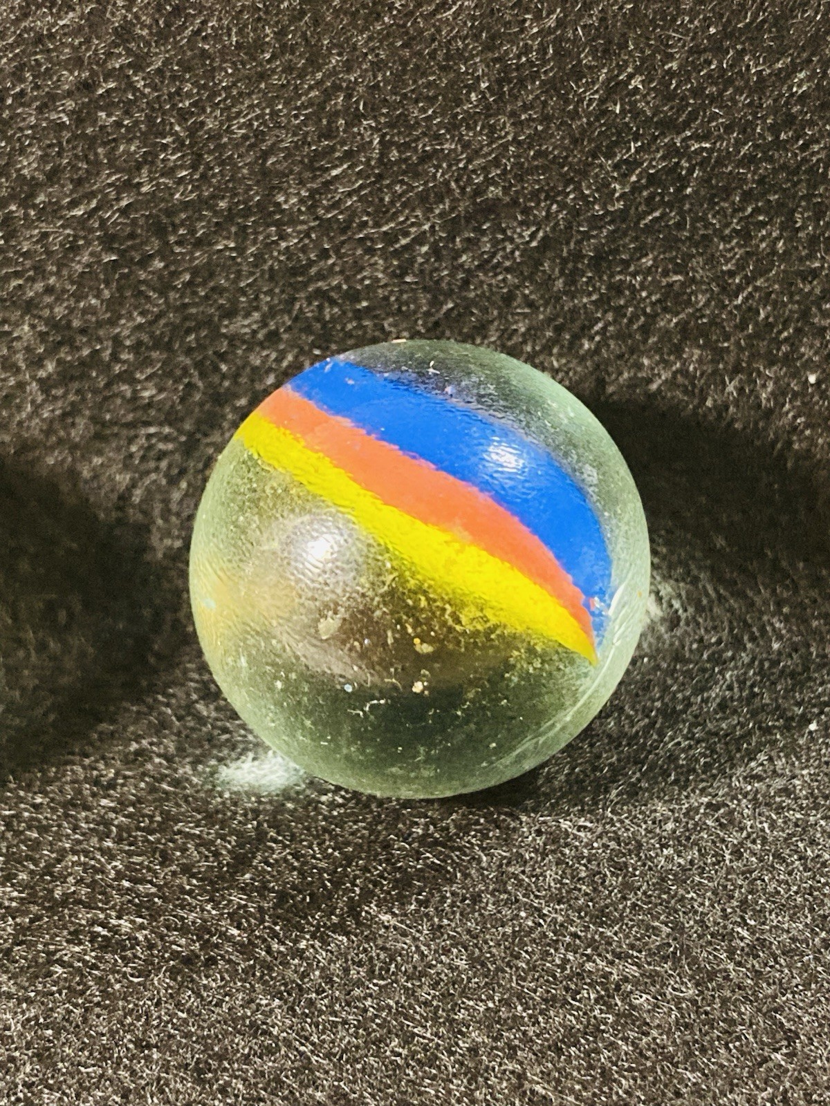 2 ANTIQUE VINTAGE BENNINGTON MARBLES FANCY MULTICOLORED 1800’s HANDMADE GLAZED