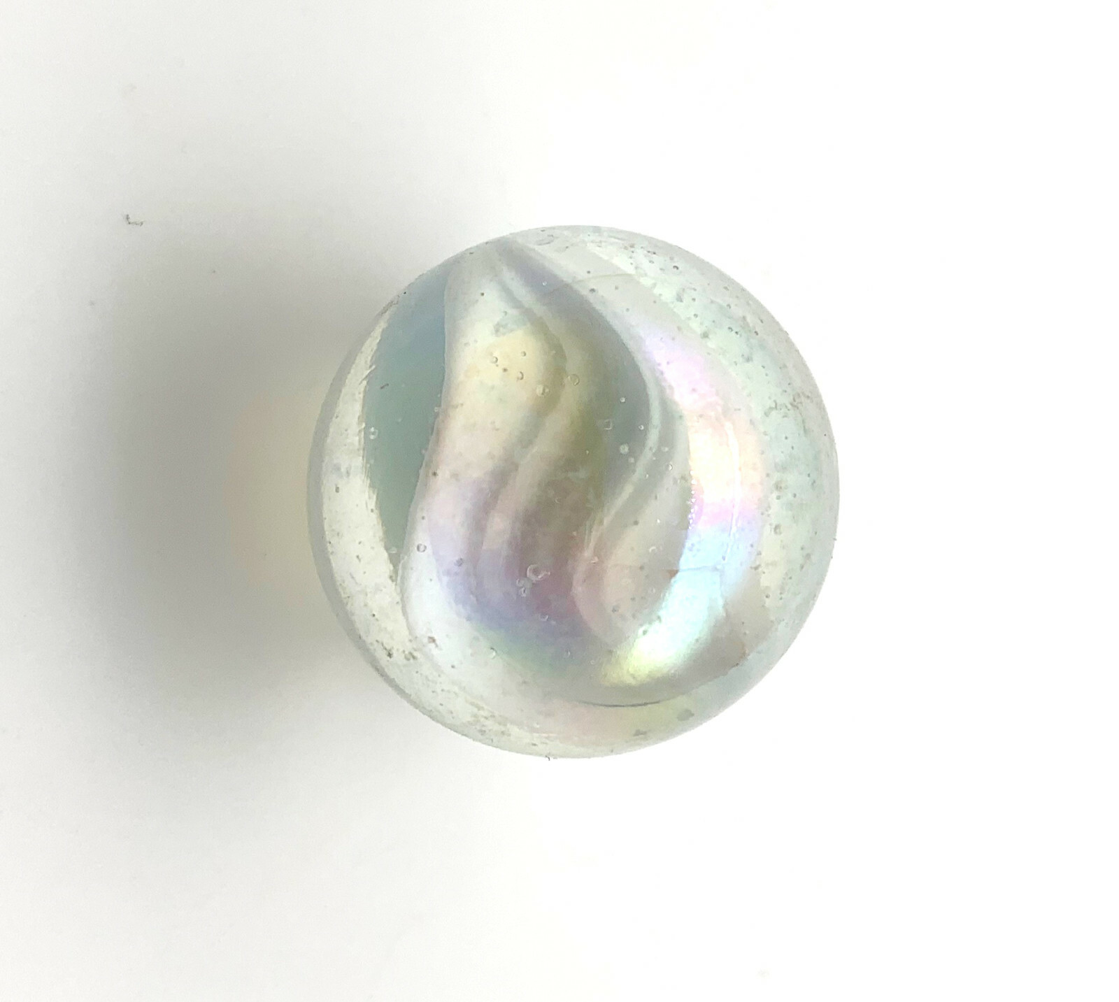 Pack of 5 White Snowflake 25mm Cats Eye Glass Marble VACOR 1997-2008 Cats Eye