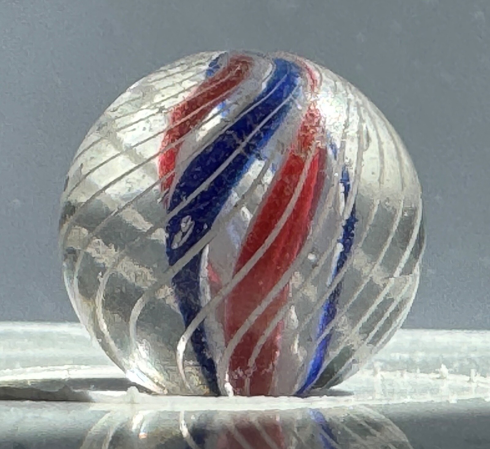 Caged 4 Ribbon Divided Core Marble 17mm (11/16”)
