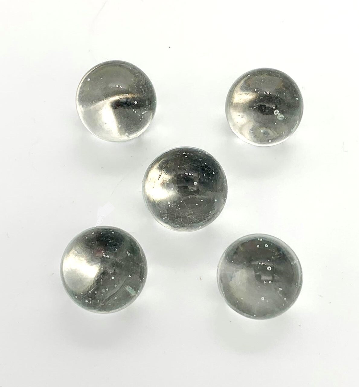 25mm Ice Clear w Bubbles (1′) Glass Shooter Marbles New for 2020!! Pack of 5