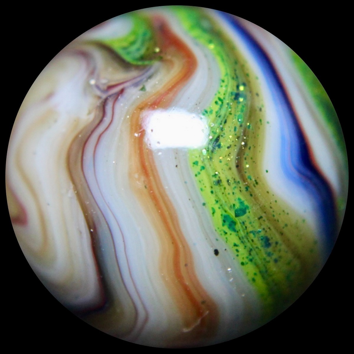 DAS West Virginia Red Buds Marble: Aventurine & Oxblood Fine Lines