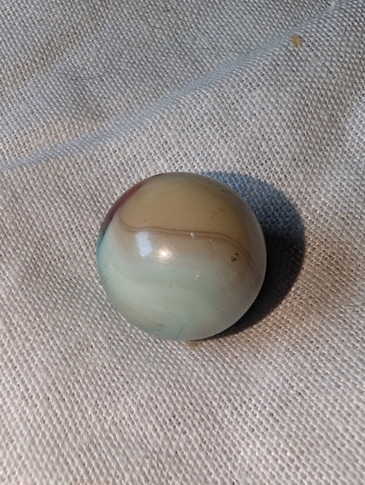 Vintage Peltier NLR Marble .59” Pastel Rainbo Cream/Teal/Burgundy Swirl